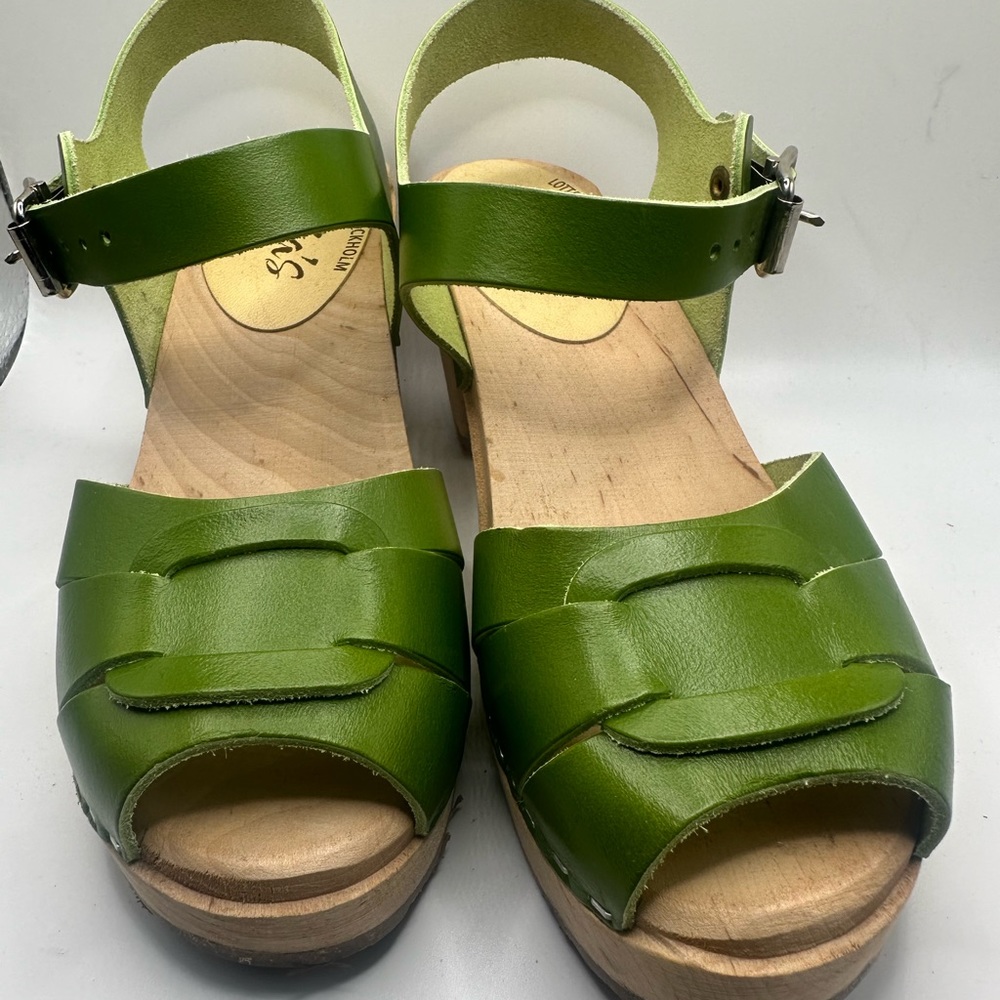 Lotta From Stockholm green clogs size 36. New. No tag or box. Tried on in home.